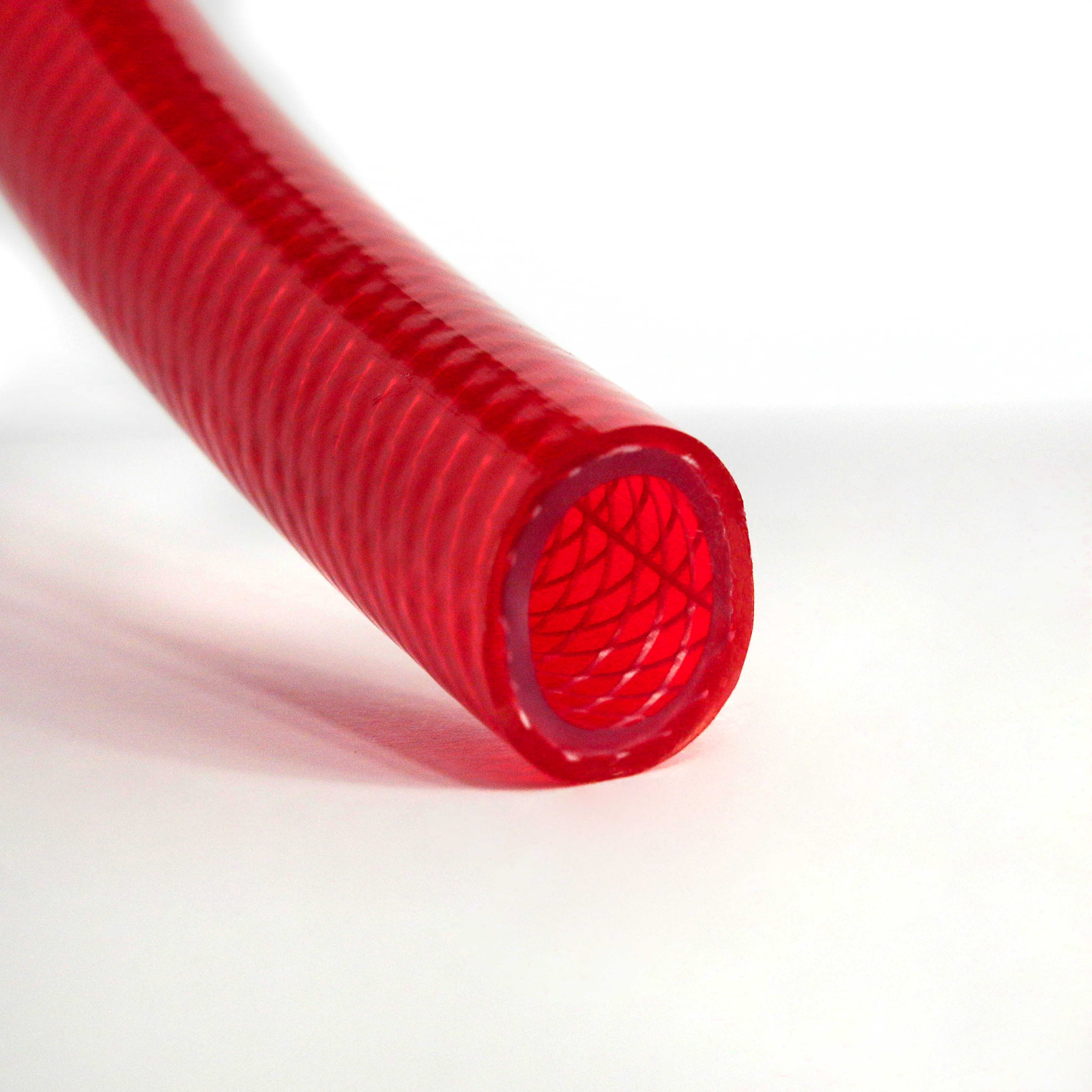 PVC-Gewebeschlauch rot-transparent